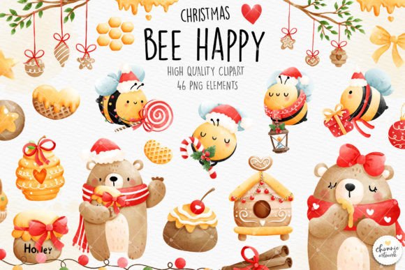 Bringing Holiday Magic to Life with Christmas Bee and Bear Clipart