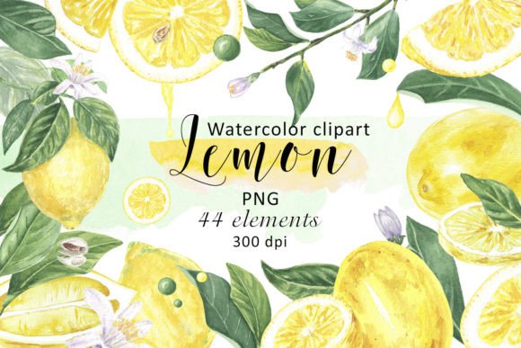 Bringing Summer Vibes to Life with Watercolor Clipart Lemon Filler Circles