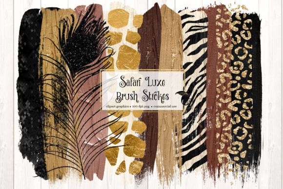 Elevate Designs with Safari Luxe Brush Strokes Clipart
