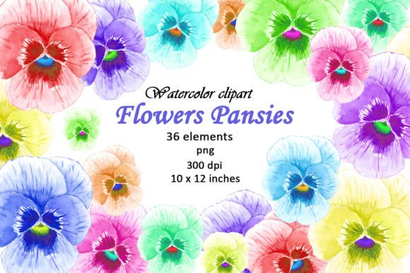 Elevate Designs with Watercolor Flowers Clipart Pansies PNG