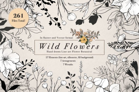 Elevate Designs with Wild Flowers Illustration Botanical Art