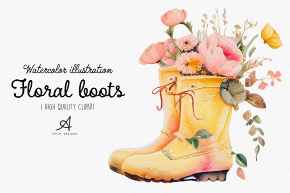 Elevating Craft Projects with Watercolor Flower Boot Sublimation Designs