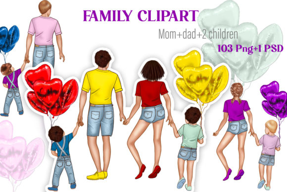 Embrace the Season with Hello Summer, Family Clipart for Custom Portraits and DIY Projects