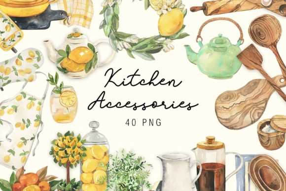Evaluating Watercolor Kitchen Accessories Clipart for Creative Projects