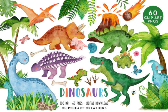 Integrating the Watercolor Dinosaur Clip Art Pack into Professional and Creative Workflows