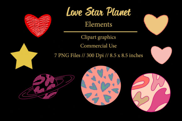 Unlock Creative Potential with Love Star Planet Elements Clipart