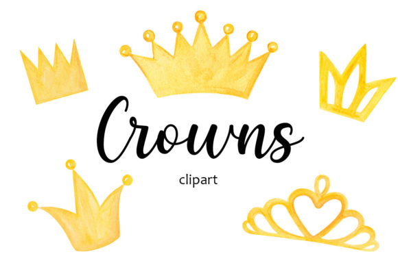 Watercolor Crowns Clipart for Creative Projects