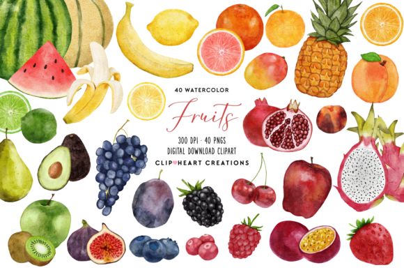 Watercolor Fruits: A Versatile Collection for Creative Projects