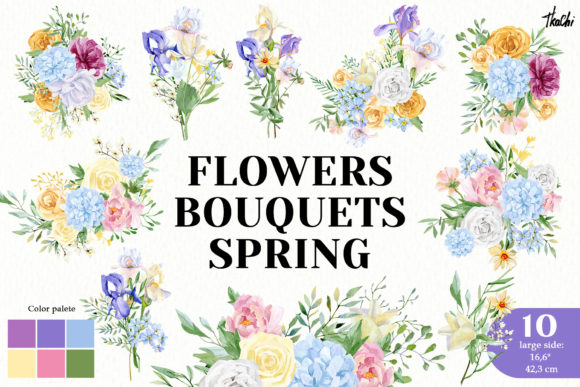 Watercolor Rose Peonies Bouquet Clipart Guide